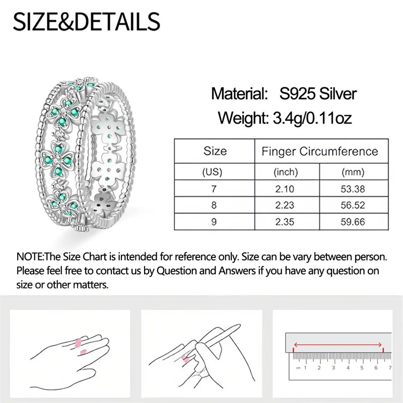Rings For Women 925 Silver Size 6-9 Ocean Flower Sun Butterfly Heart Hollow Ring Fit For Engagement Weddings Fine Jewelry Gifts