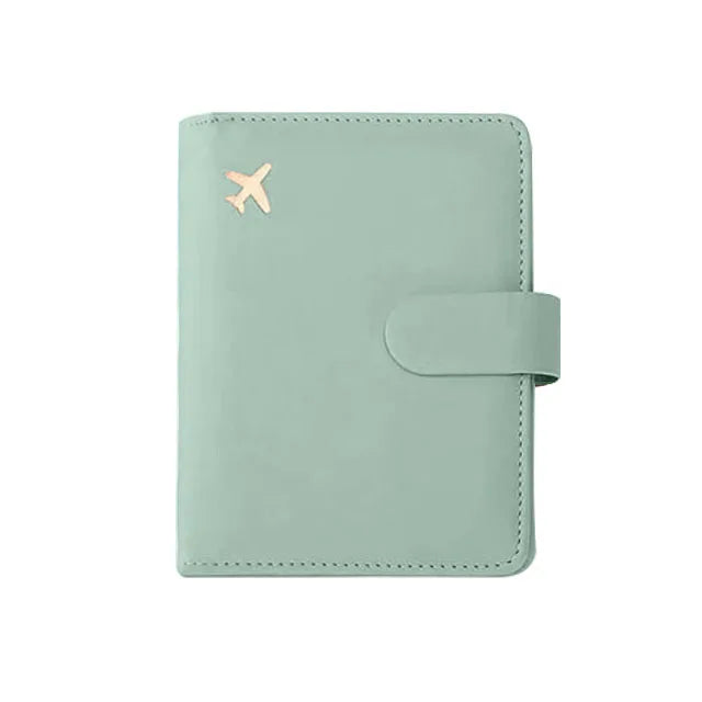 Leather Passport Holder Covers Case Waterproof Travel Credit Card Wallet Cute Passport Book for Women/Men Buckle Passport Cover