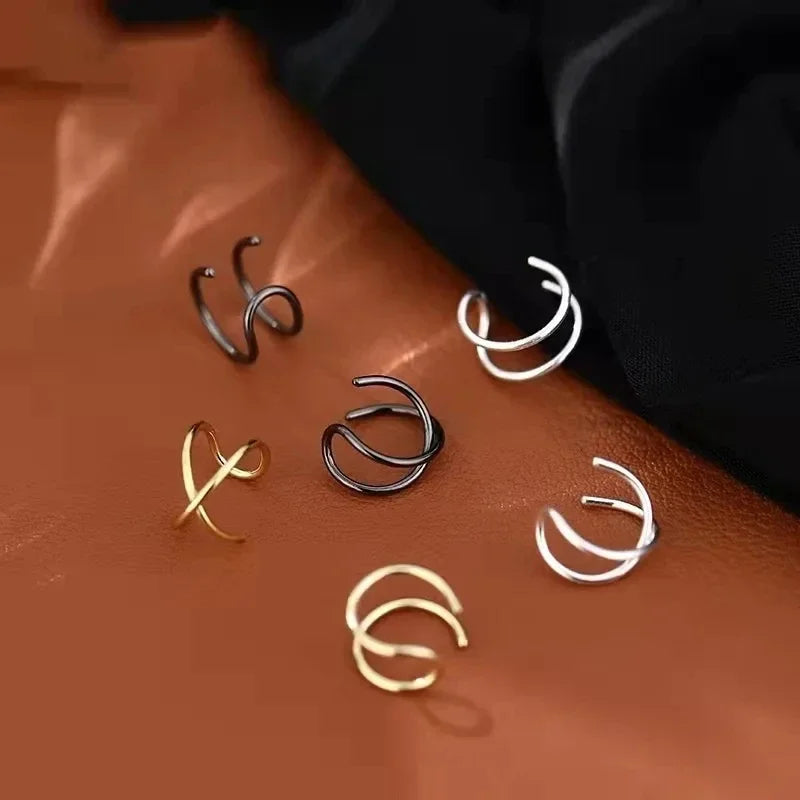 Stainless Steel Clip Earrings for Women High Quality Creative Simple C Non-Piercing Ear Clip Cuff Ear Buckle Trend Jewelry Gift