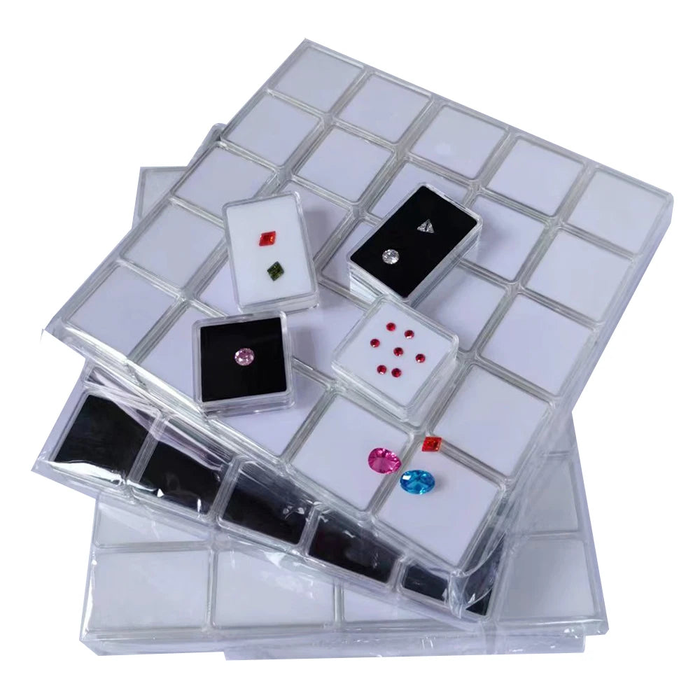 10Pcs Diamond Jewelry Organizer Gems Packaging Box DIY Disamond Ring Jewllery Storage Case 3CM Gemstone Zirconia Gift Box