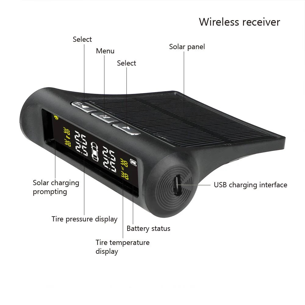 Car Tire Pressure Monitoring System Car Tyre Pressure Monitor Tyre Pressure Alarm 4 External Sensors