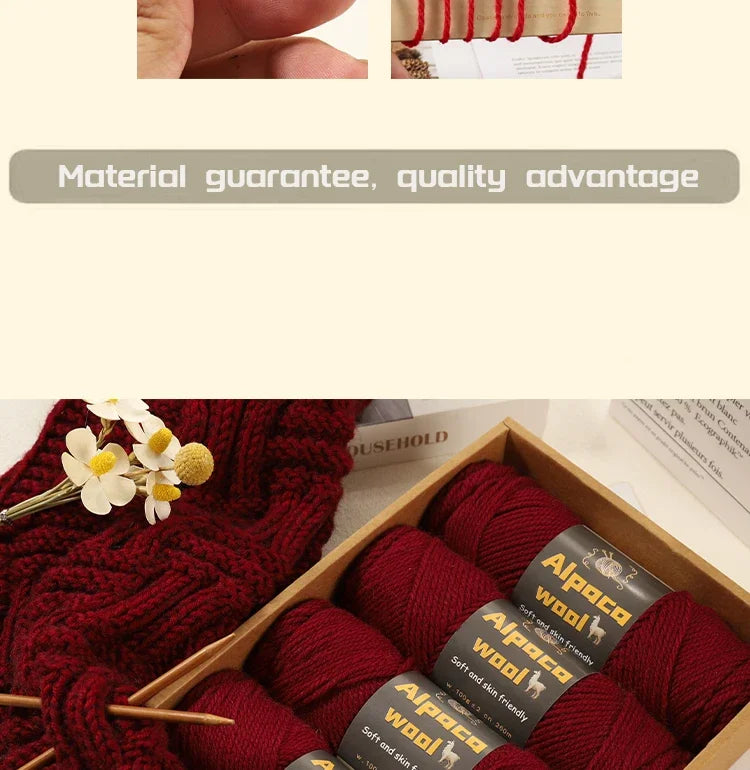 500g Alpaca Wool 245 Chunky Knitting Yarn Multi-Color Autumn and Winter Fashionable Gift for Men and Women DIY Knitting Material Kit for Warm Sweaters, Coats, Scarves, Hats, Gloves, Leg Warmers, Knee Pads Yarn Balls 5Pcs/Pack
