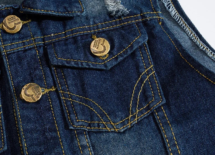 2025 Men's Fashion Jeans Sleeveless Jacket Vest Male Black Blue Denim Jeans Vest  Man Cowboy Outdoors Waistcoat Mens Jacket Vest