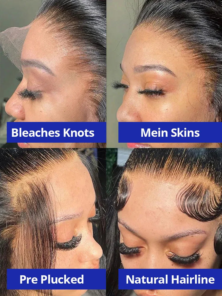 Smooth Silky Long Straight Glueless Full Lace Front Human Hair Wigs For Women Cambodian Raw Virgin 13x4 13x6 Hd Bone Straight Transparent Lace Front Wig Human Hair 40 42 Inch 300 Density Silky Straight HD Lace Frontal Wig Pre