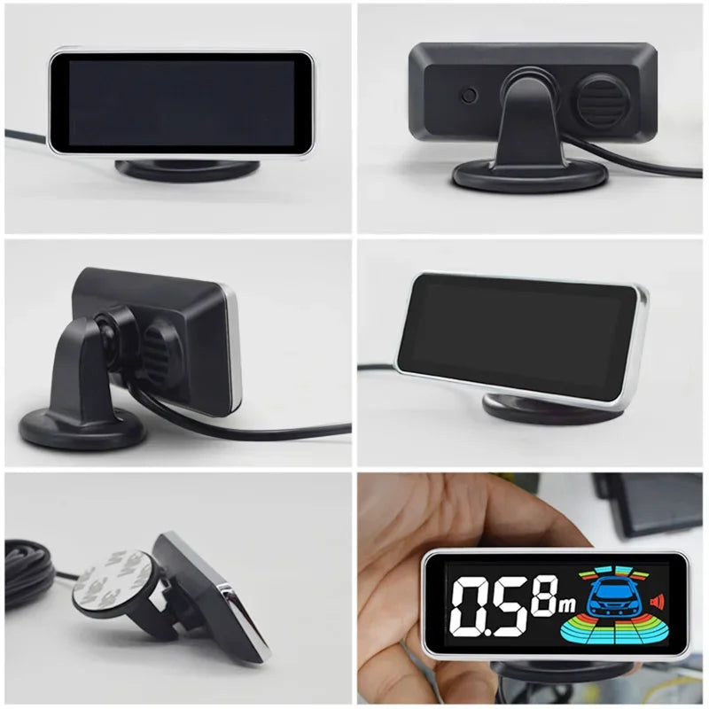 8 Parktronic Parking Sensors Kit Reversing Front and Rear Car Backup Radar Detector Backing Assistance Sound Aler AID
