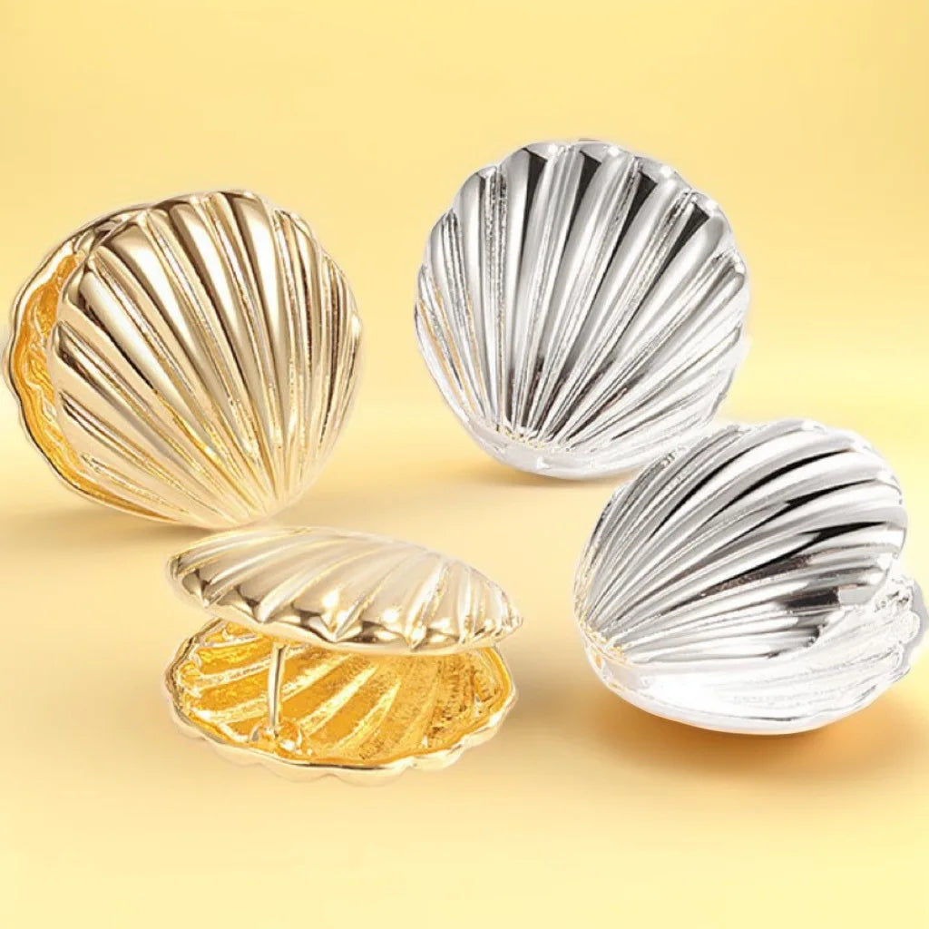 Exaggeration Ocean Style Shell Texture Stud Earrings for Women Trendy Accessories Personalization Jewelry Earrings Daily Wear