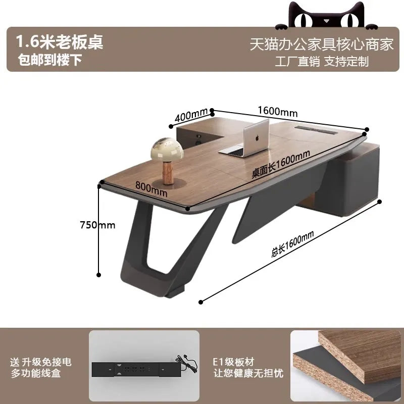 European Modern Office Desk Wooden Computer Gaming Decoration Drawer Office Desk Luxury Storage Meuble Bureau Home Furniture