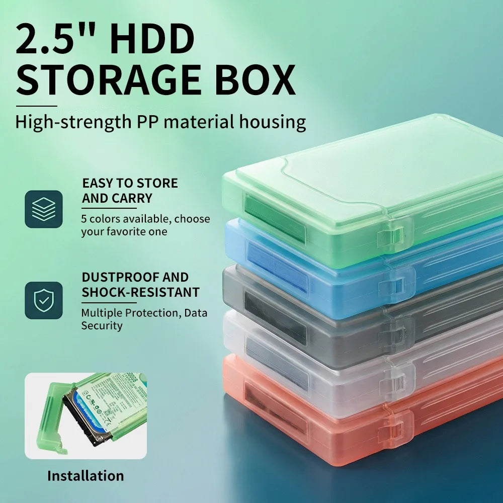 2.5Inch Hard Drive Storage Box,Suitable for IDE/SATA Solid State Drives/Mechanical Drives Protection,Dustproof Scratch-Resistant