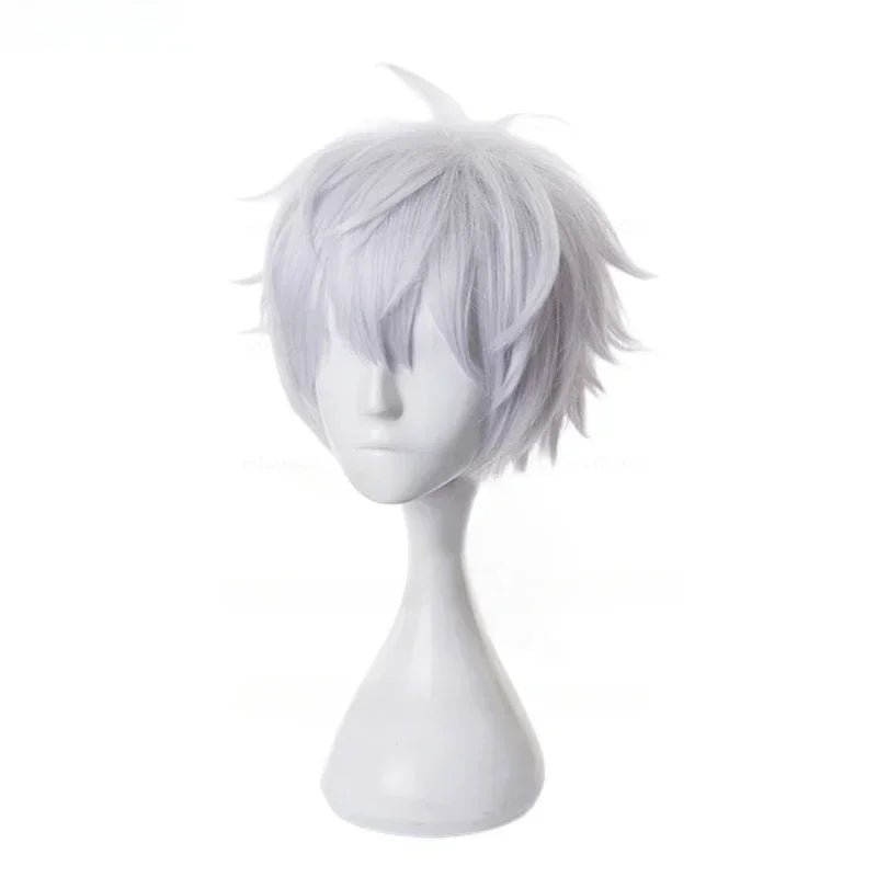 Gojo Satoru Cosplay Wig Anime Jujutsu Kaisen Cosplay Gojo Short Heat Resistant Synthetic Hair Anime Wigs Costume Party