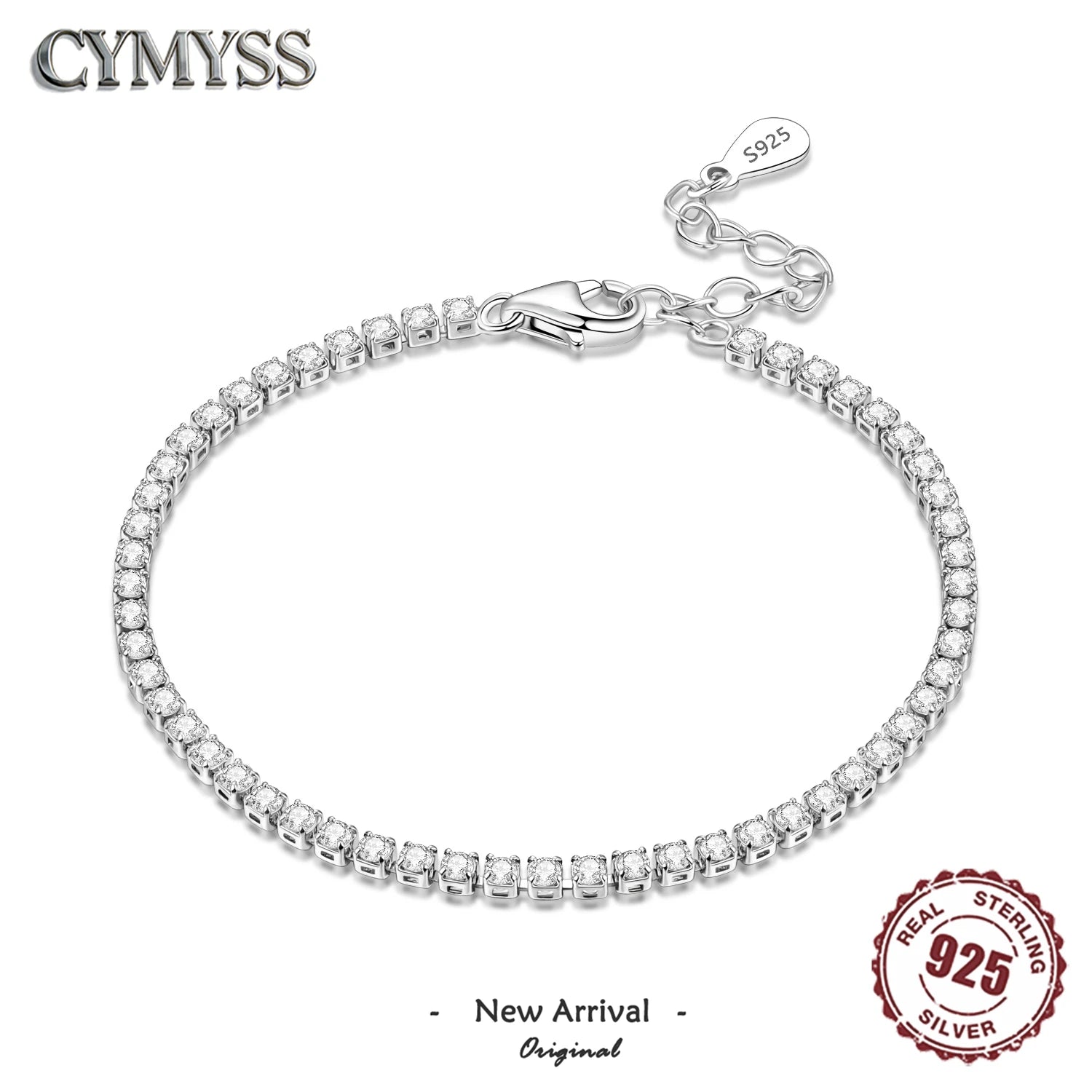Original 925 Sterling Silver Zirconia Tennis Chain Bracelet for Women Adjustable Gold Color Hot Sale Ideal Birthday Party Gifts