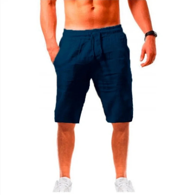 2025 Men's Cotton Shorts Pants Male Summer Breathable Solid Color Short Trousers Fitness Streetwear S-5XL 1PC
