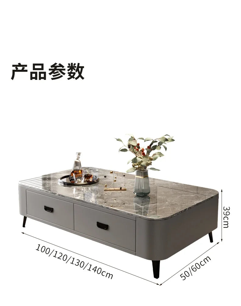 Luxury Marble Effect Coffee Tables Modern Design Square Storage Coffee Tables Minimalist Aesthetic Stolik Kawowy Home Furniture