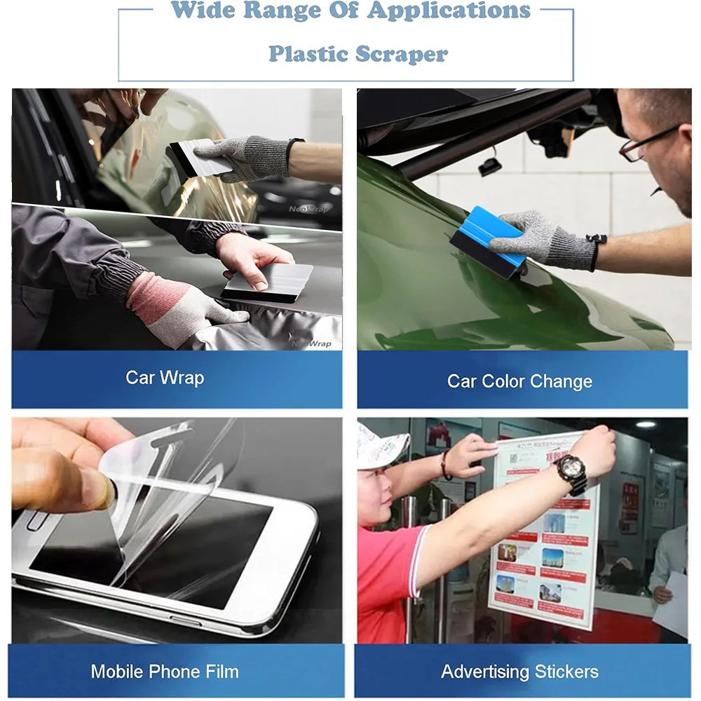 Felt Edge Squeegee Window Tinting Tool Car Vinyl Wrap Scraper Plastic Spatula Scratch Free Film DIY Squeegee Wallpaper Smoothing
