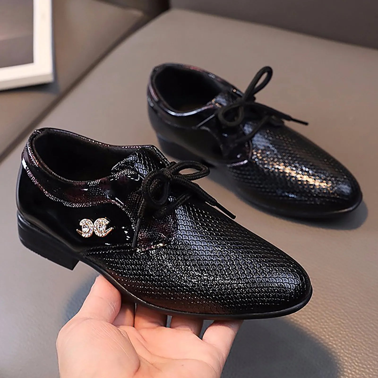 Shoes Light up Boys Leather Shoes Spring And Autumn Stylish UK Wind Lace Up Children'S Single Shoes Shoes for Middle School