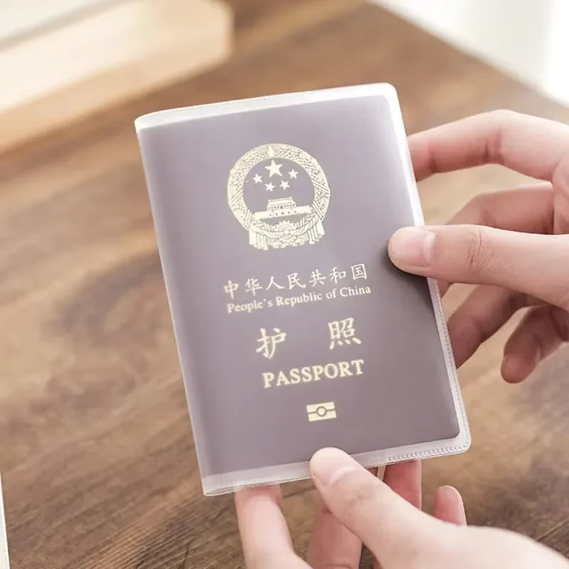 【Hot sales】1-4PCS Passport Protective Cover Transparent Frosted, PVC Material Waterproof Document Case