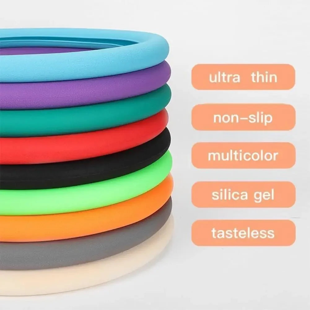 1pc Anti-Slip Silicone Steering Wheel Cover - Universal Fit, Soft & Odorless Fits 14''/15''/16'' Wheels, Durable & All-Season