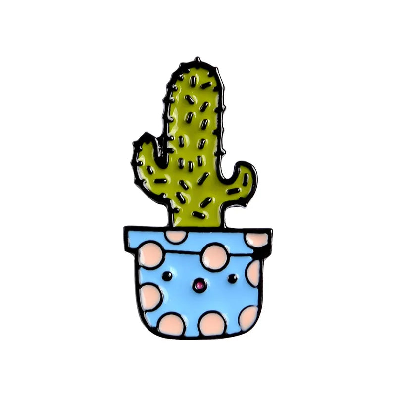 Cactus cactus balls succulent Enamel Pin Brooch Cartoon Women Men Denim Jackets Lapel Pins Backpack Badges Kids Fashion Jewelry