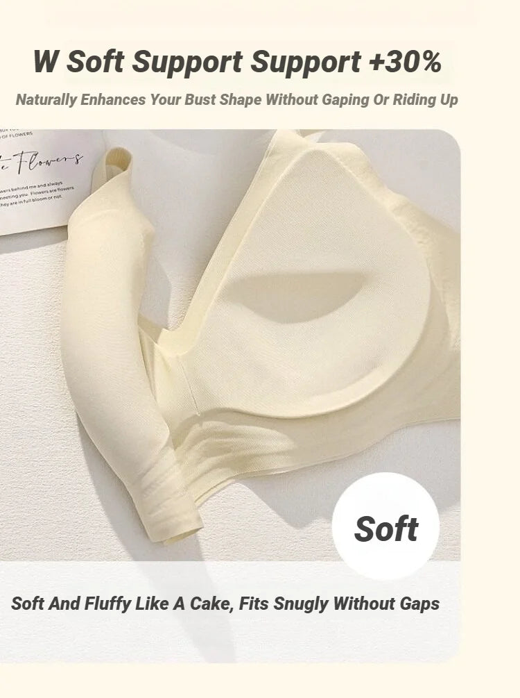 Small Breast Seamless Bra Women'S Push-Up Comfortable Non-Underwire Soft Support Closed Underwear For Women With Breasts No Rims