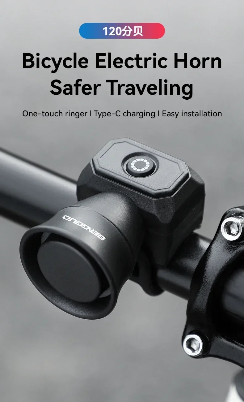 Bicycle Horn Mountain Bike Battery/USB Charging Waterproof Electronic Bike Bell Riding Equipment Children's Scooter Accessories