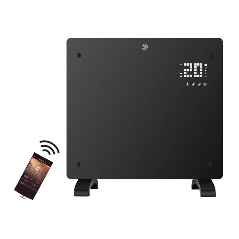 Home Bathroom Glass Convector Electric Wall Heater with Wifi App Control