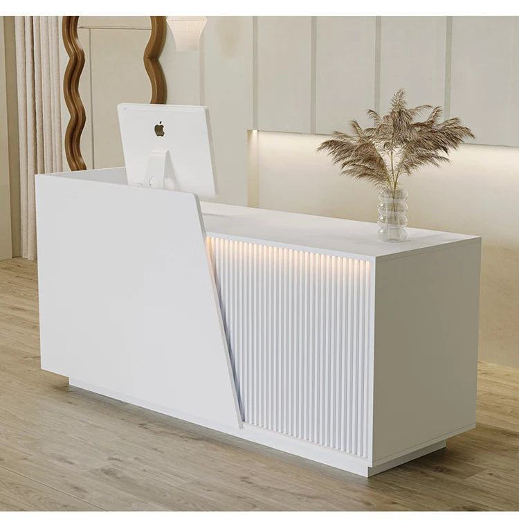 Customized Professional Reception Counter Simple Design Style Reception Desk Creative Storage Theke Empfang Office Furniture
