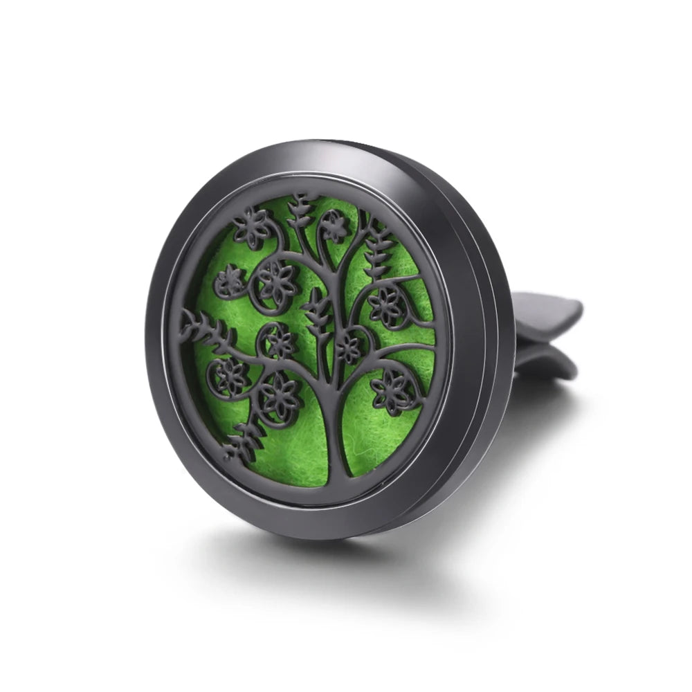New Car Air Freshener Diffuser Clip Black Hollow Pattern Aromatherapy Lockets Essential Oil Perfume Pendant Car Ornaments Gift