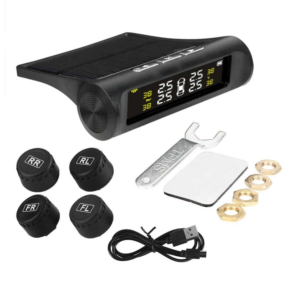 Car Tire Pressure Monitoring System Car Tyre Pressure Monitor Tyre Pressure Alarm 4 External Sensors