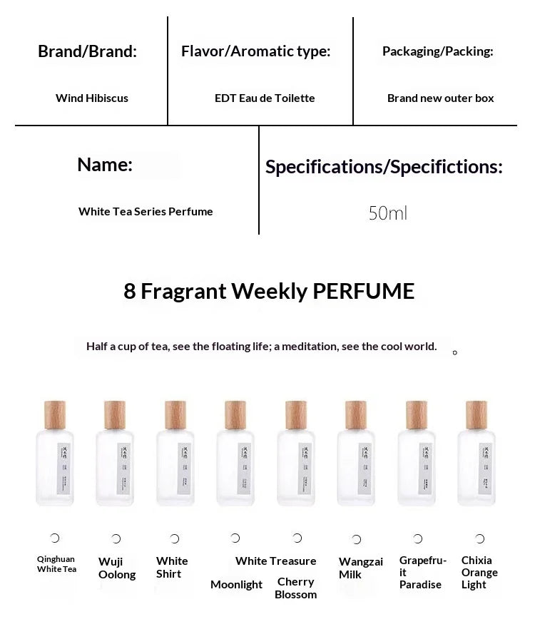 Elegant White Tea Perfume, Unisex Long-Lasting Fresh Natural Tea Aroma, Luxury Brand Inspired, Oolong Perfume Man and Women