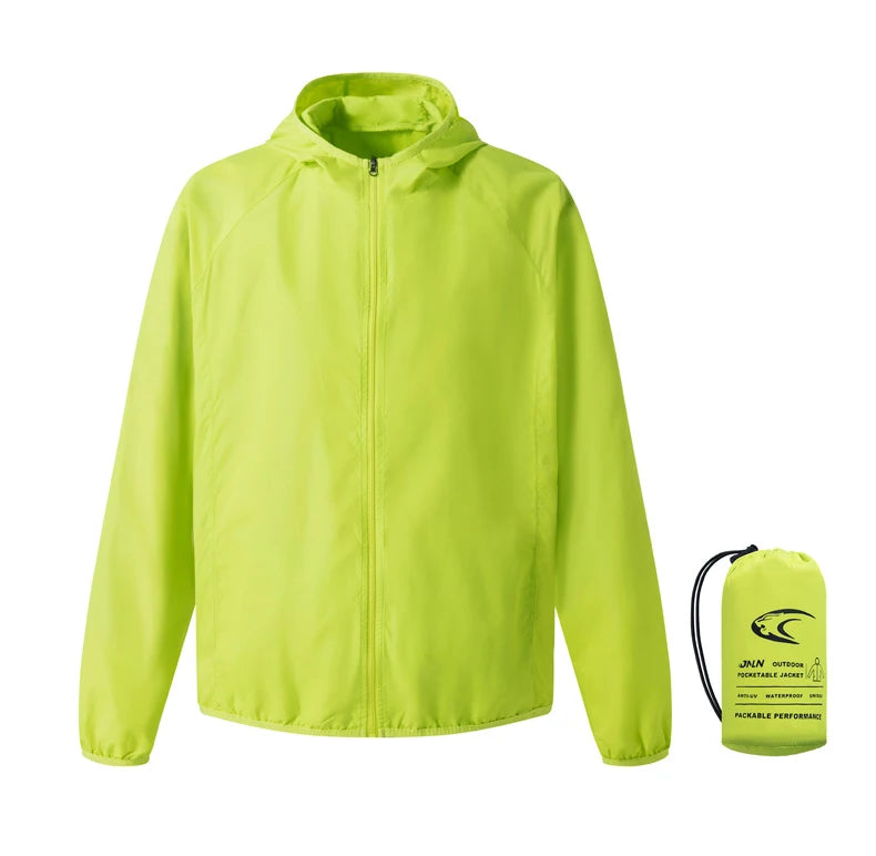 JNLN Camping Rain Jacket Men Women Waterproof Sun Protection Clothing Fishing Hunting Clothes Quick Dry Windbreaker With Pocket