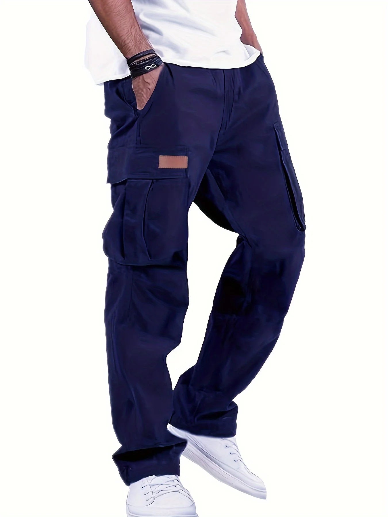 American style high street multi pocket workwear pants for men's new trendy loose straight leg versatile casual long pants