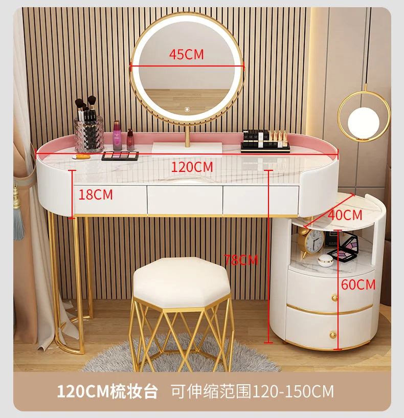 Bedroom Wooden Dressing Table Drawer Girls Led Light Standing Dressing Table Mirror Makeup Mesa De Maquillaje Rome Furniture