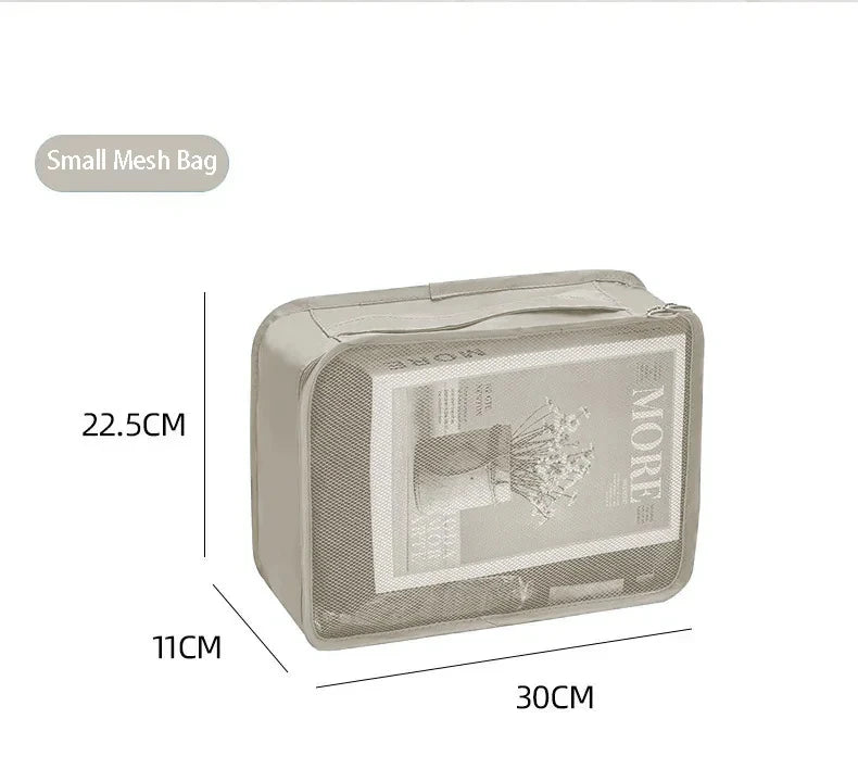7/10 Pcs Set Travel Organizer Storage Bags Suitcase Packing Cubes Cases Portable Wardrobe Luggage Clothes Shoe Pouch Fold