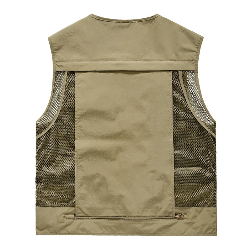 FGKKS Men Multi Pockets Vest Men's New Breathable Outdoor Fishing Vest Quality Design Leisure High Tech Male Jacket