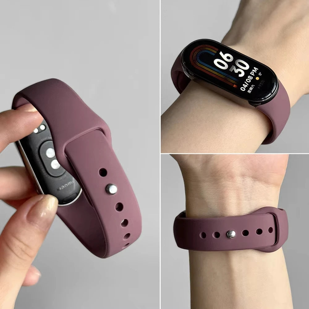 Silicone Watch Band for Xiaomi Mi Band 10 9 8 NFC Soft Waterproof Sport Straps Replacement Wristband for mi band 10 9 Smartwatch