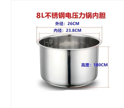 Pressure cooker 2L 3l4L 5L 6L inner pot rice liner 304 stainless steel non-stick cookware kitchen accessories utensils