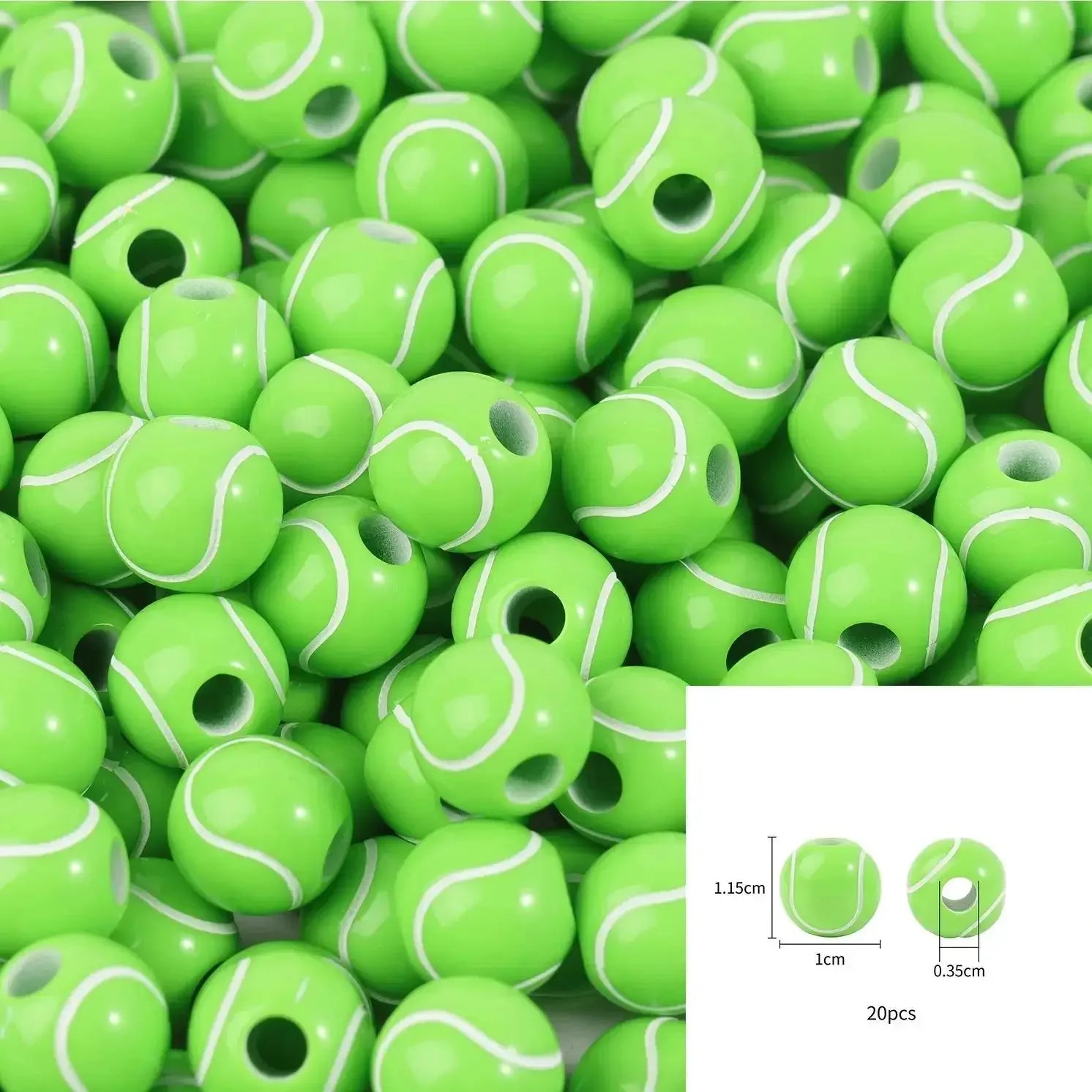 20/50Pcs Sport Basketball Baseball Tennis Beads Spacer Acrylic Beads For Making Bracelet Necklace DIY Craft Jewelry Supplies