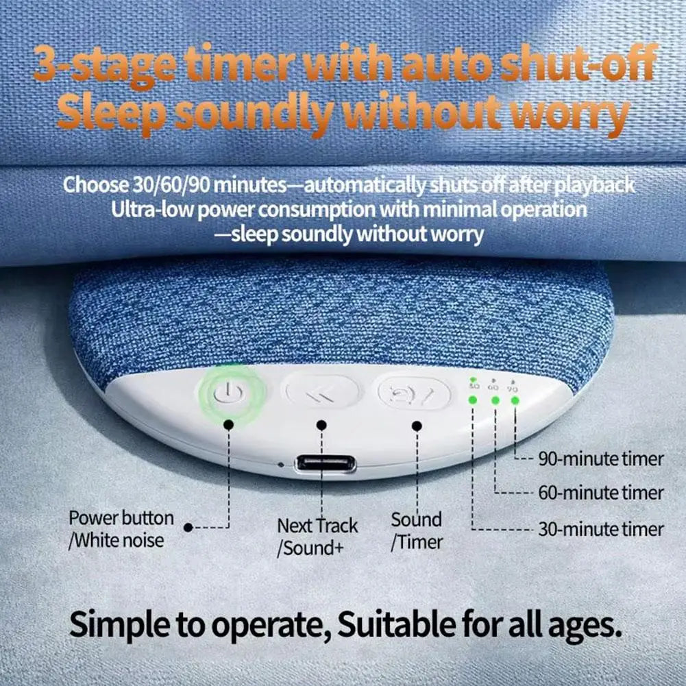 Mini Sleeping Bluetooth Speaker Nature Sound White Noise Soundbar Wireless MP3 Music Player Ultra Thin Timed Shutdown Audio Pla