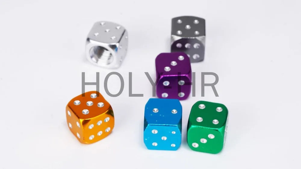 Aluminum Dice Tire Valve Caps Dustproof Car Truck Motocycle Bike Dice Wheel Stem Tyre Tire Wheel Stem Air Valve Dust Cap Cover