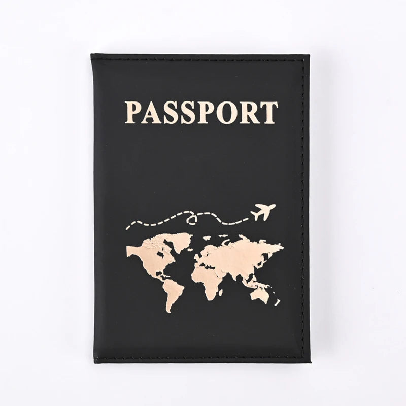 Fashion Passport Protective Cover World Pattern Travel Passport Holder Wallet Gift PU Leather Card Case Cover Unisex Storage Bag