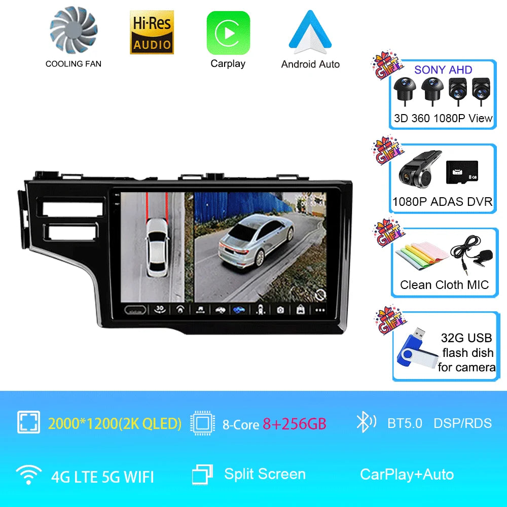 For Honda Fit Jazz 2014 2015 2016 2017 Autoradio GPS Stereo 2din Head Unit Carplay Auto Multimedia Player Car Radio