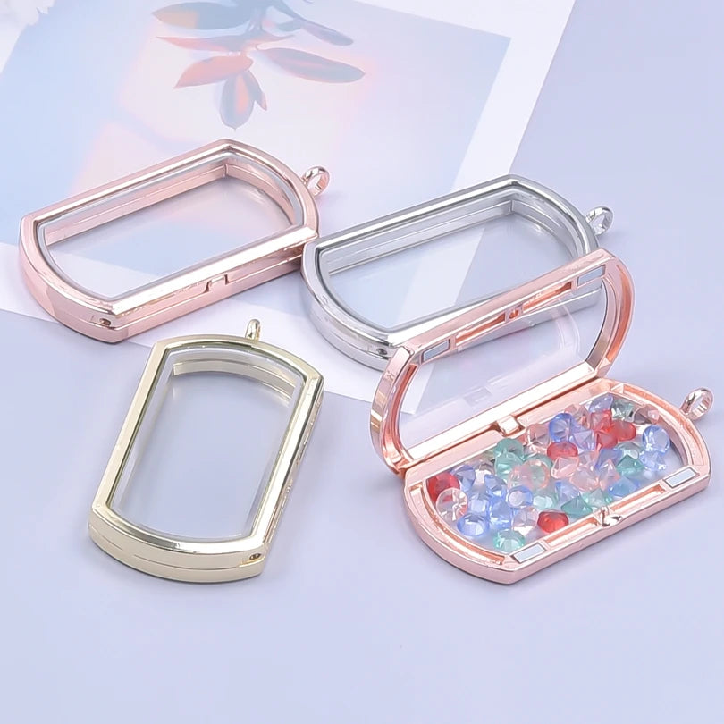 1Pc Punk Heart Round Memory Reliquary Photo Medaillon Pendant Glass Geometric Cremation Ashes Floating Locket кулон Jewelry