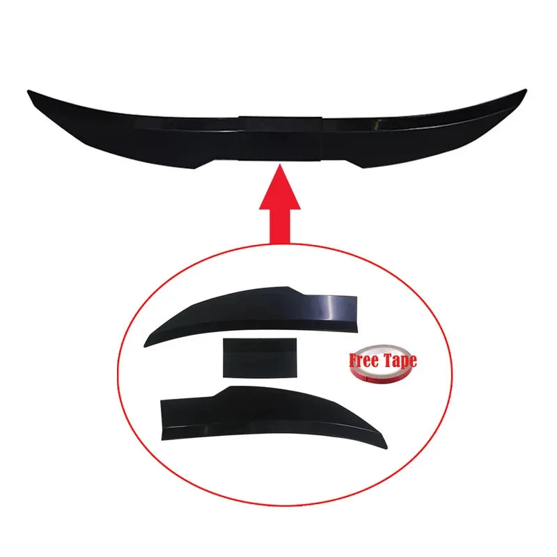 Universal 3pcs Sedan Rear Trunk Tail Rear Wing Spoiler 46.06-50.0inch Adjustable DIY Refit Boot Wings Spoiler Car Accessory