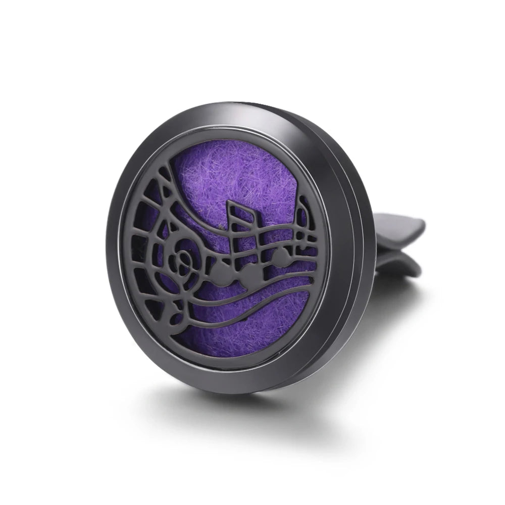 New Car Air Freshener Diffuser Clip Black Hollow Pattern Aromatherapy Lockets Essential Oil Perfume Pendant Car Ornaments Gift