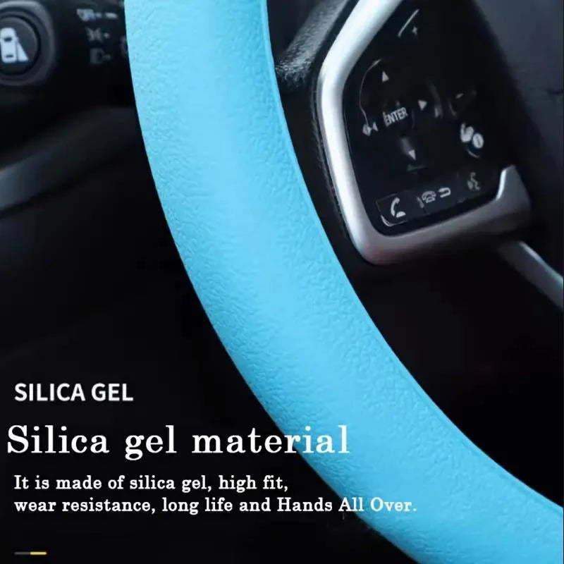 Silicone Steering Wheel Cover Ultra-thin Anti-slip Steering Wheel Cover Soft Silicone Accessories Universal Steering Wheel Cover