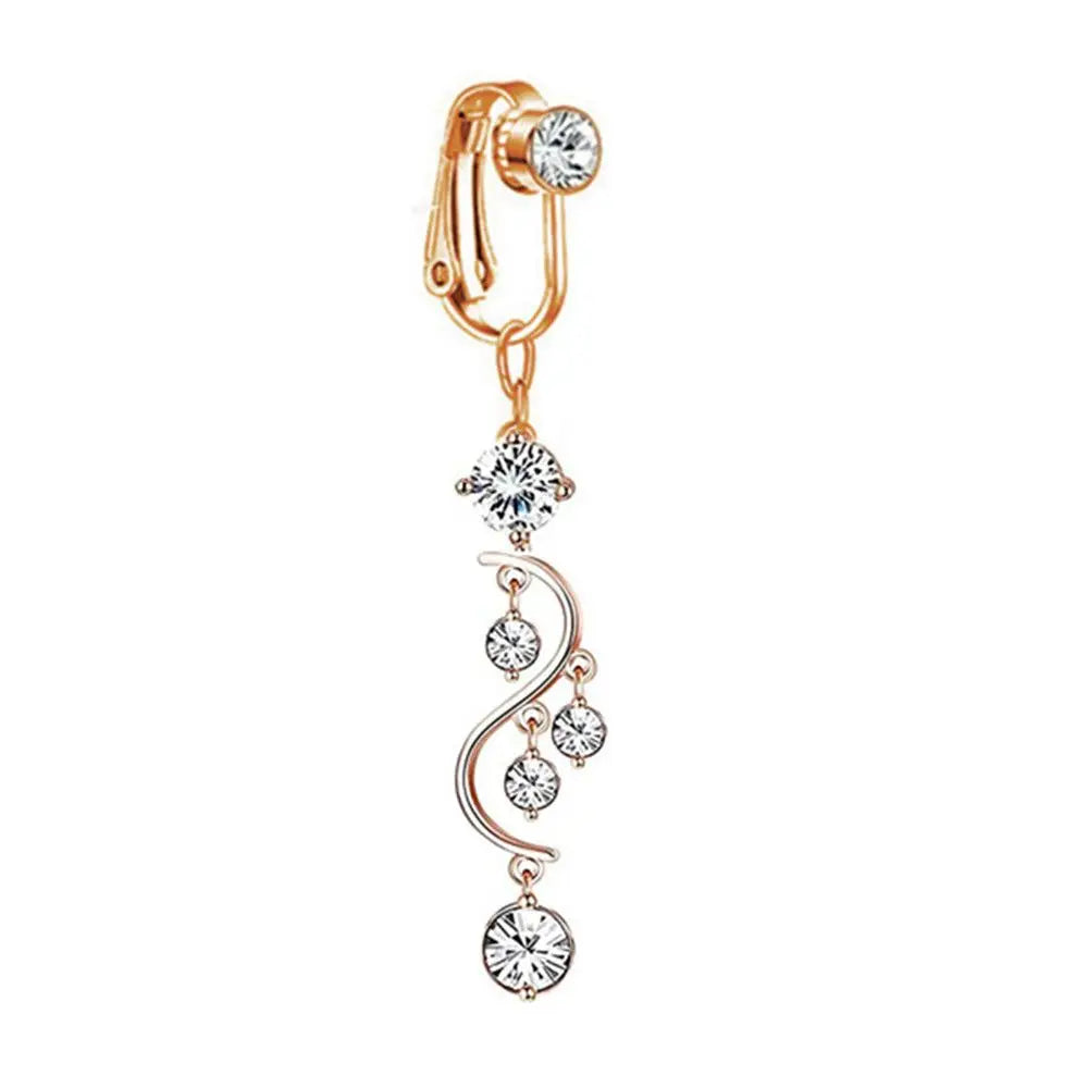 Faux Fake Belly Butterfly Fake Belly Piercing Heart Clip On Umbilical Navel Fake Pircing Moon Star Leaves Cartilage Earring Clip