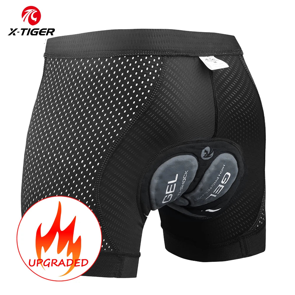 X-TIGER Men's Cycling Underwear with 5D Gel Cushioned MTB Boxer Cycling Shorts Road Cycling Underwear Cycling Equipment
