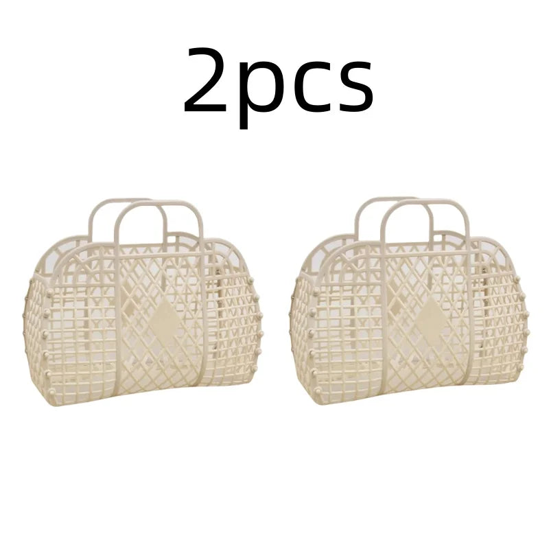 Detachable Shower Plastic Bath Bathroom Hollow Wash Storage Shopping Basket Home Storage Organization