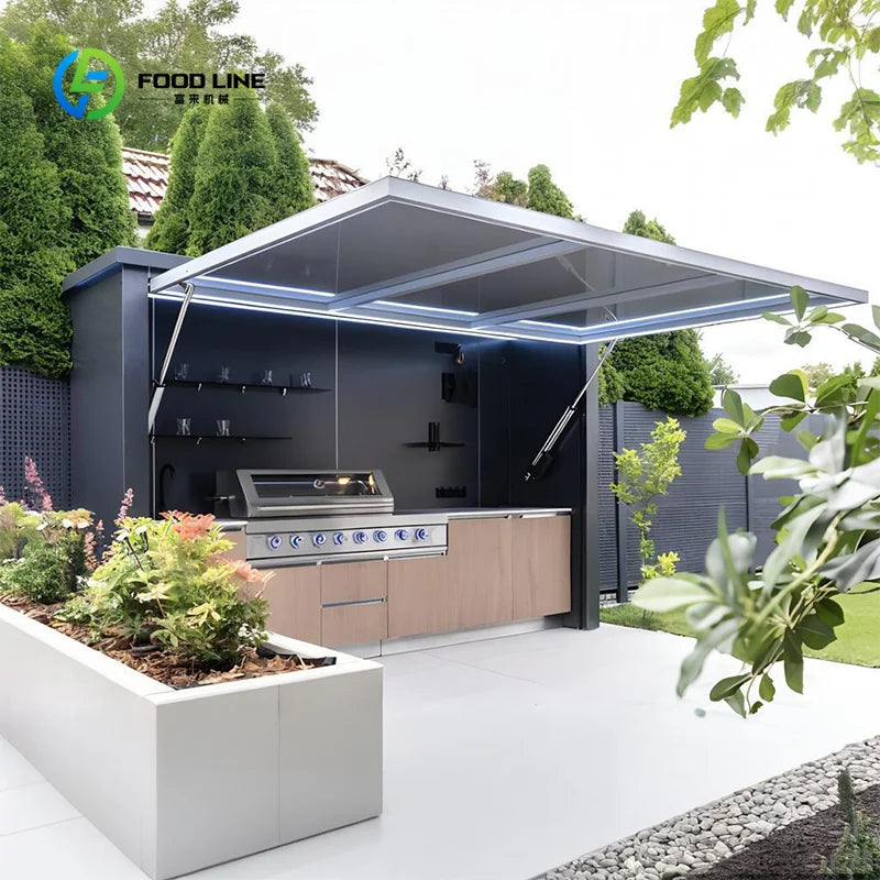 Customized Outdoor Kitchen with Pizza Oven Kitchen Pod Outdoor Outdoor Cabinets Kitchen Bbq