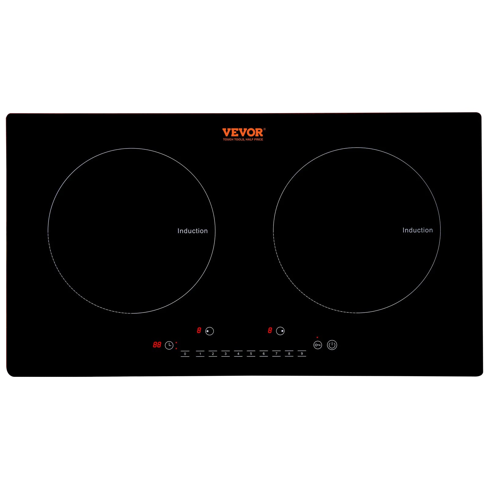 SucceBuy 2 Burners Electric Induction Cooktop Stove Hob Built-in Burner Cooker Sensor Touch Control Magnetic Cooker Hot Plate