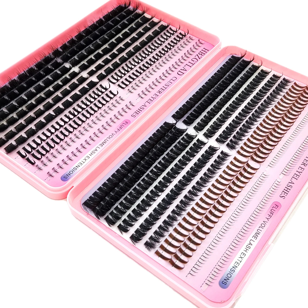 HBZGTLAD Black and Brown Eyelash Clusters 60D-160D Bottom+Spike Clusters Cute Manga Flash Clusters Extended Edition with Spike E